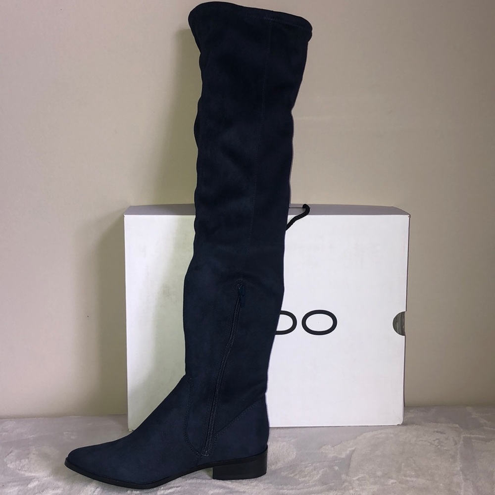 SOLD BNIB Aldo Elinna Over the Knee boots navy 6 - Picture 3 of 4